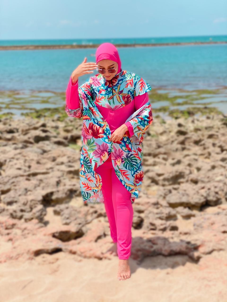 Burkini tendance femme 4 pièces Ref#158